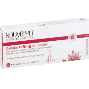 NOUVELYN CELLULAR LIFTING AMPOULES (with Manihot Esculenta Extract (Cassava), Acacia & Rhizobian Gum, Hyaluronic acid) 20 * 2 ml